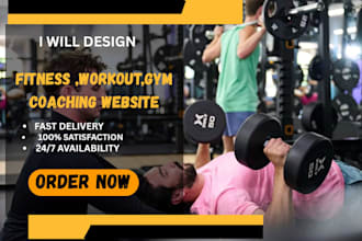 design fitness website coaching wellness website gym website workout website
