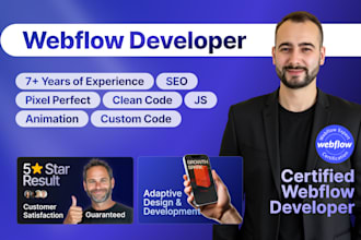 develop webflow website, figma to webflow, webflow expert