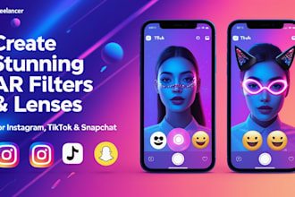 create advanced custom ar filters lenses for instagram, tiktok, and snapchat
