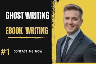 professionally ghost write your ebook, cookbook, short story, childrens book