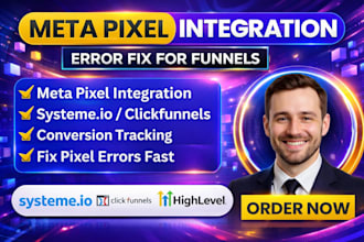 setup systeme io, clickfunnels, ghl meta pixel integration and error fixes