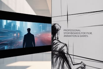 cinematic storyboards for animation, film