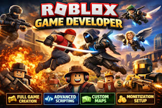 develop you a roblox game with lua scripting and roblox map