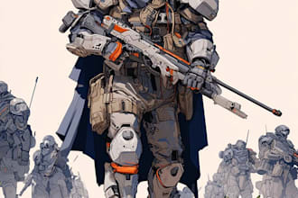 sci fi character illustration or sci fi character