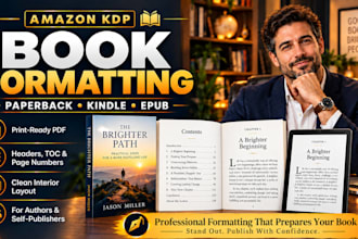 amazon kdp book formatting paperback kindle ebook, print ready book formatting