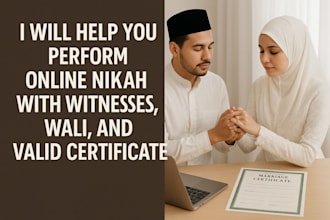 do perform online nikah with witnesses, wail, and valid certificate