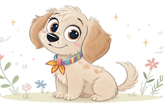 draw a cute disney style pet portrait