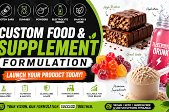 formulate protein bars gummies powders, electrolyte drinks or snacks recipes