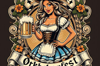 design high quality vintage oktoberfest logo with t shirt design