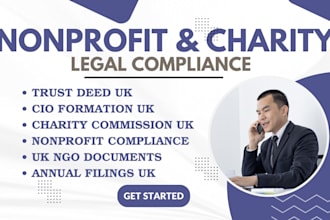 handle UK charity registration, trust deeds, and nonprofit compliance documents