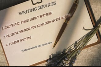 write emotional stories, creative writing, custom writing