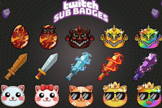draw twitch emotes, animated emotes, sub badges for vtuber, discord and streamer