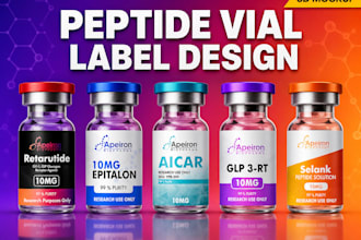 design peptide vial label, serum and vaccine packaging