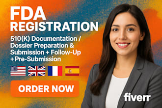assist your with fda registration, 510k dossier, 21 cfr 820, audits