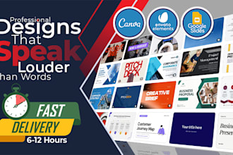design professional presentations in canva, envato google slides