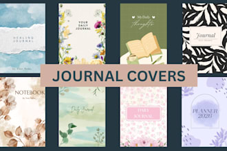 design a professional journal, planner and KDP cover