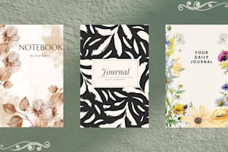 design a professional journal, planner and KDP cover