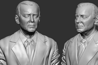 do realistic 3d head bust and full body model 3dface model 3d sculpting sti file