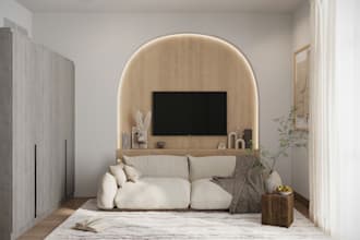 design modern living room 3d visualization with realistic details
