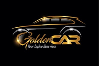 design a golden luxury car logo for your brand