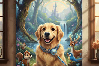 disney style pet portrait