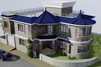 repurpose modern 3d exterior, house elevation, sketchup 3d model, cgi rendering