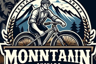 do custom vintage mountain bike mascot logo with t shirt design