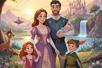 design a disney family portrait