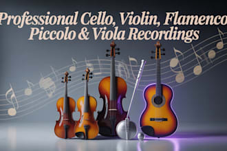 record cello, violin, flamenco, piccolo or viola parts for your track