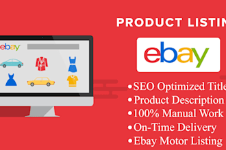 do ebay store setup, SEO optimization, and product listing