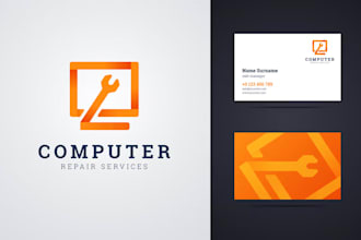 design a professional and modern computer repair logo for your business