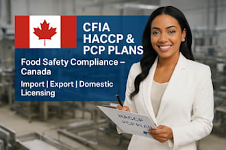 prepare cfia haccp pcp plans for import export domestic food business in canada