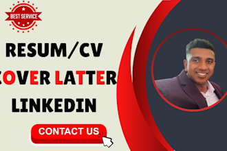 write your CV, resume, cover letter and optimize linkedin