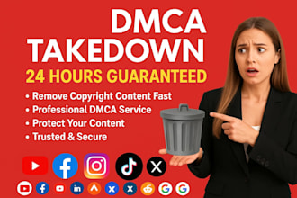 remove copyright content from all social media platforms dmca takedown