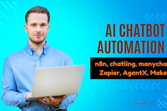 build an ai chatbot, automation or integration by chatling n8n manychat makecom