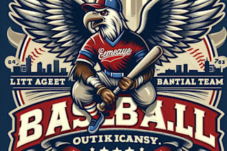 design a vintage baseball team mascot logo with t shirt design