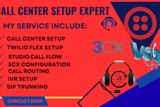 configure twilio flex 3cx IVR studio flows and call flows