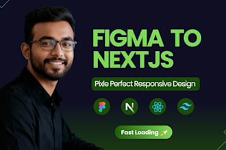 convert figma to nextjs or react landing page with tailwind CSS