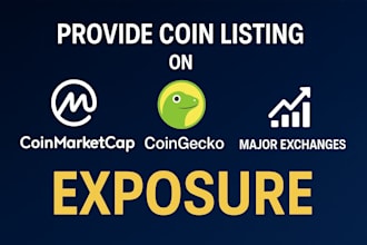 provide coin listing on coinmarketcap, coingecko, and major exchanges