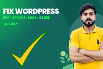fix any PHP, wordpress, jquery, js, CSS, mysql error fast