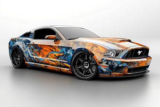 create an custom vinyl car wrap, van wrap vehicle wrap