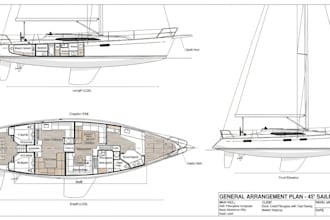 review and design boat plans, ga drawing, material lists as naval architect