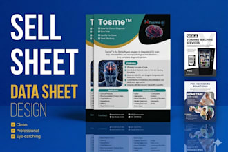 design eye catching sell sheet, product sheet or data sheet