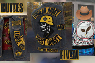 fivem kuttes custom fivem clothing kuttes mc, mc vest, biker clothing, kuttes