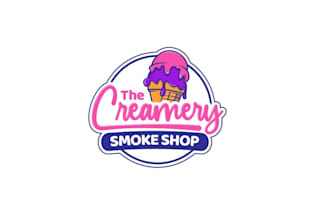 design creamery smoke shop logo