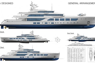review and design boat, ship, yatch construction and ga plans as naval architect
