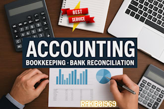 do accounting, bookkeeping, bank reconciliation in quickbooks, xero, excel