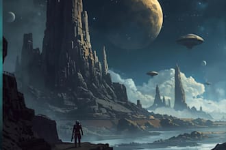make sci fi art, concept art, sci fi art illustration