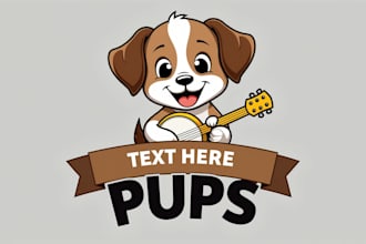 design awesome dog music mascot logo with unlimited revision