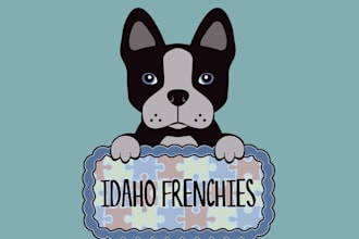 design inspirational dog love frenchies logo